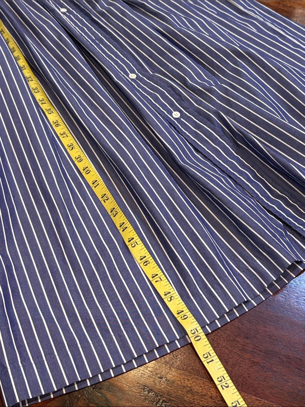 Vintage Ralph Lauren Blue Label Striped Button-Down Cotton Maxi Shirt Dress 8 - Picture 15 of 15